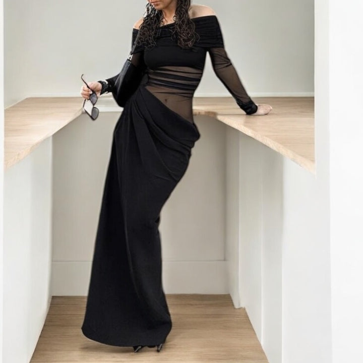 “Midnight Mirage Mesh Gown”