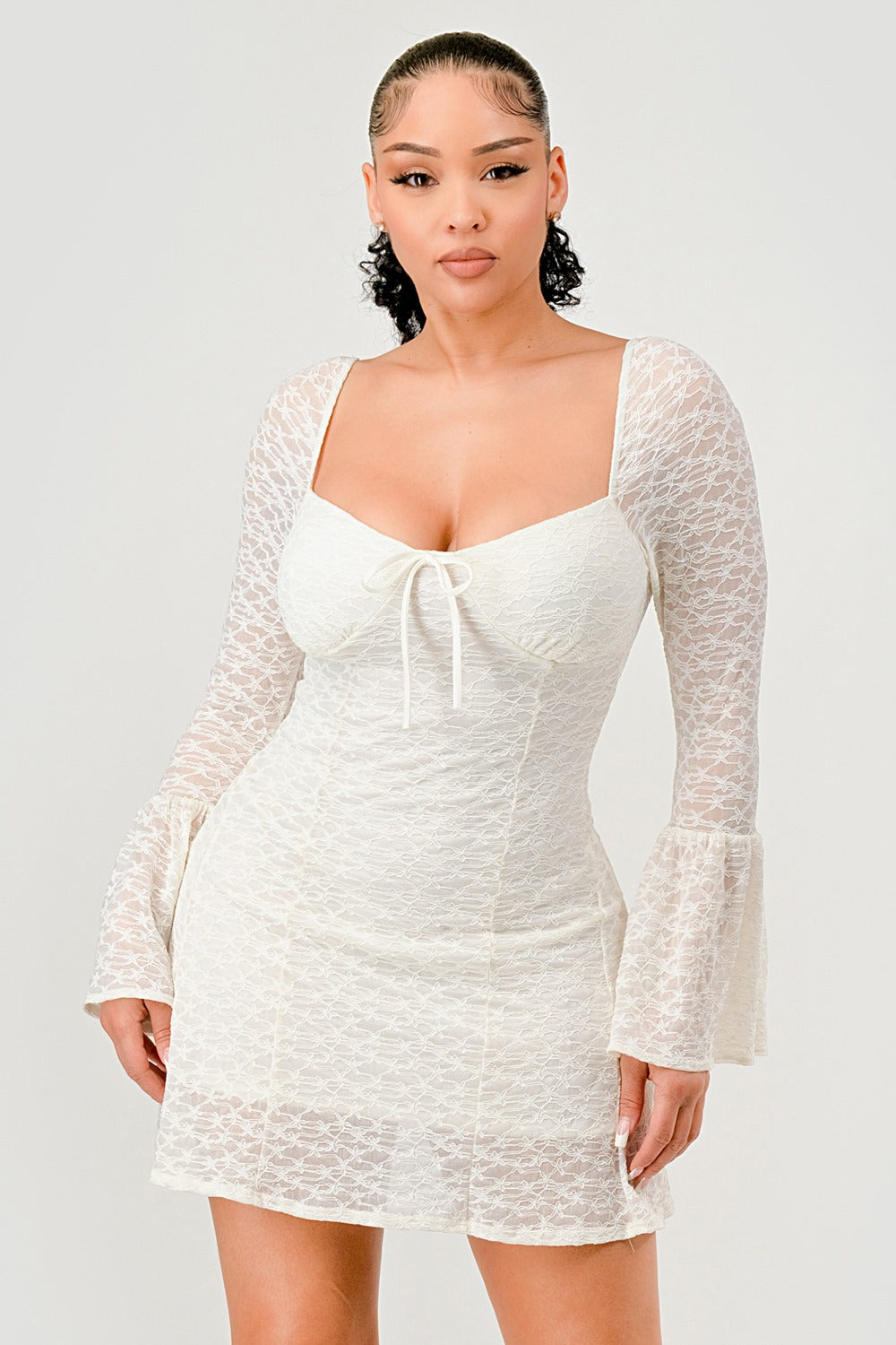 “Ethereal Elegance Lace Dress”