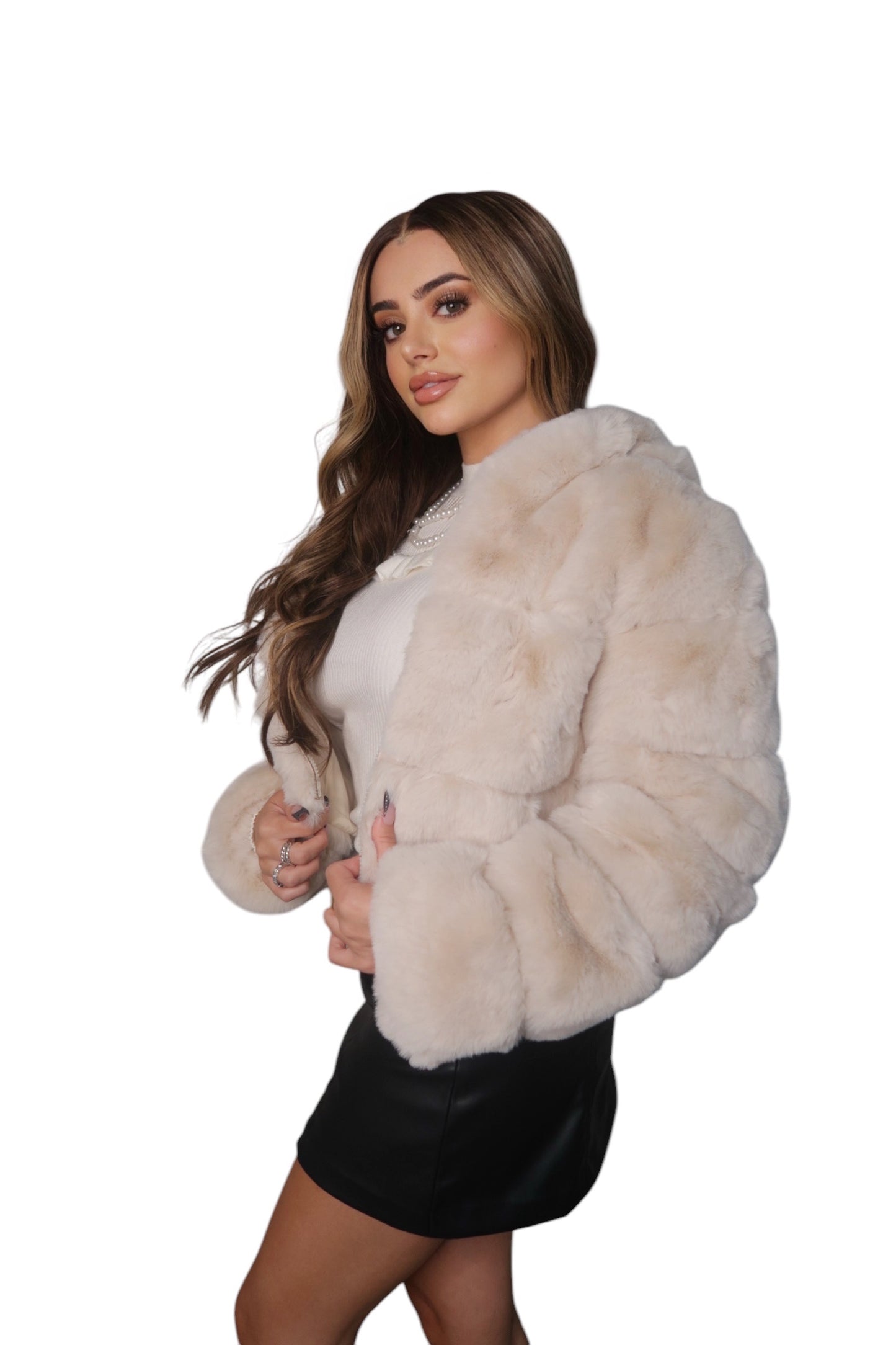 Tan Fur Fax Coat 50% Off