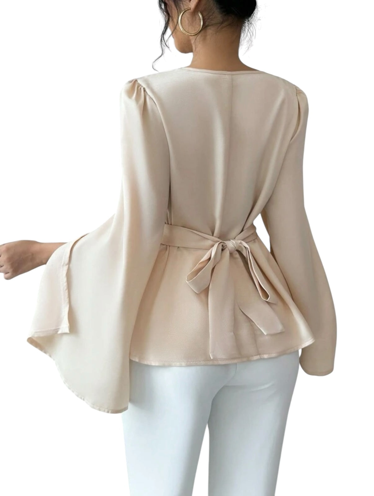 “Elegance Drape Satin Blouse”