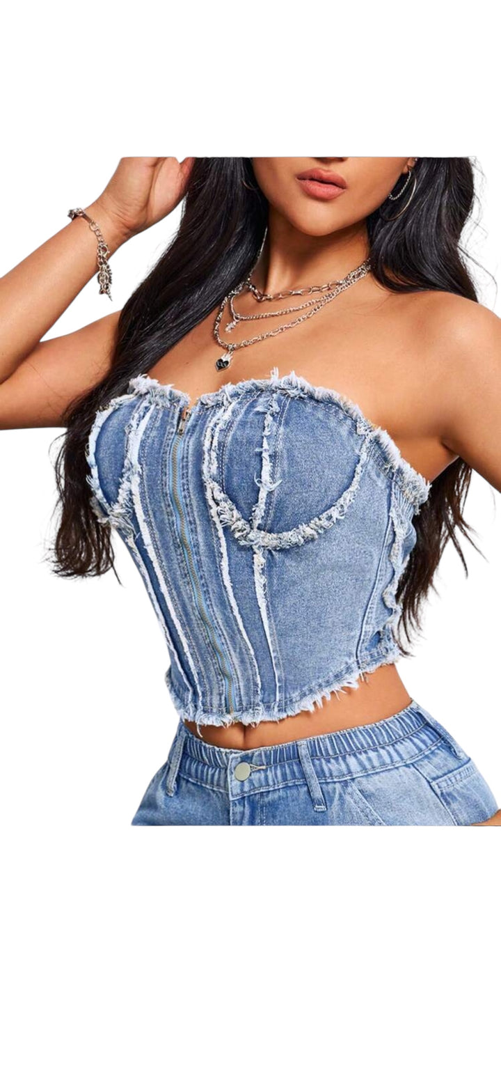 “Light Denim Crop”
